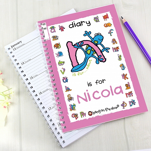 Personalised Bang On The Door Animal Alphabet Girls A5 Diary