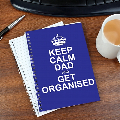Personalised Keep Calm Blue A5 Notebook