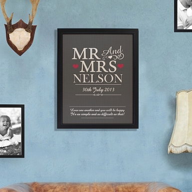 Personalised Mr & Mrs Framed Print UK [United Kingdom]