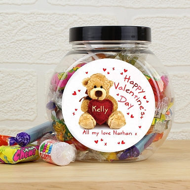 Personalised Teddy Heart Sweet Jar UK [United Kingdom]