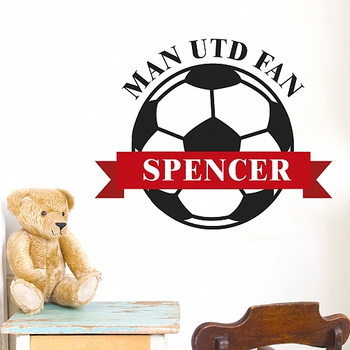 Personalised Red Football Wall Art