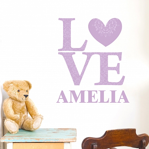 Personalised LOVE Lilac Wall Art