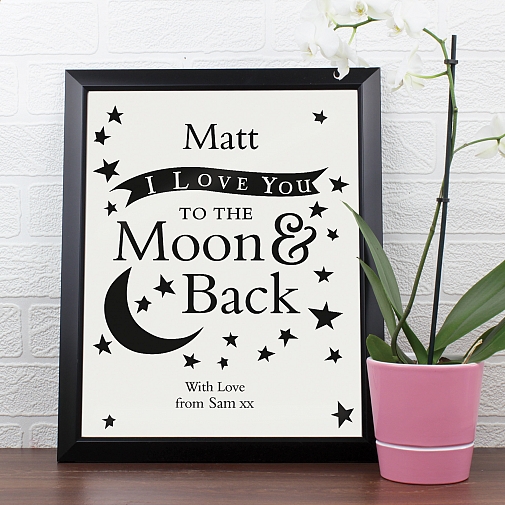 Personalised To the Moon and Back Poster Frame