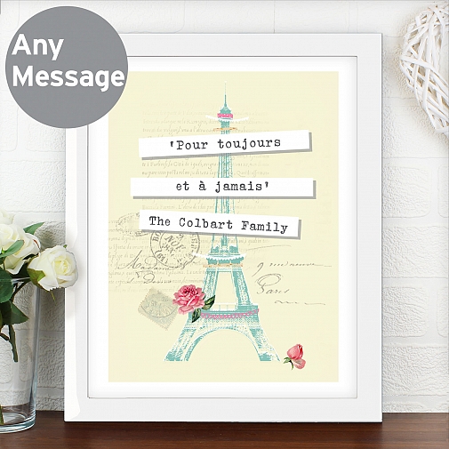 Personalised Vintage Pastel Travel White Poster Frame UK [United Kingdom]