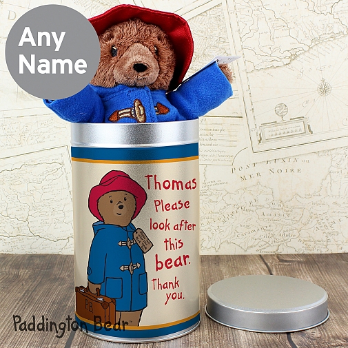Personalised Paddington Bear in a Tin