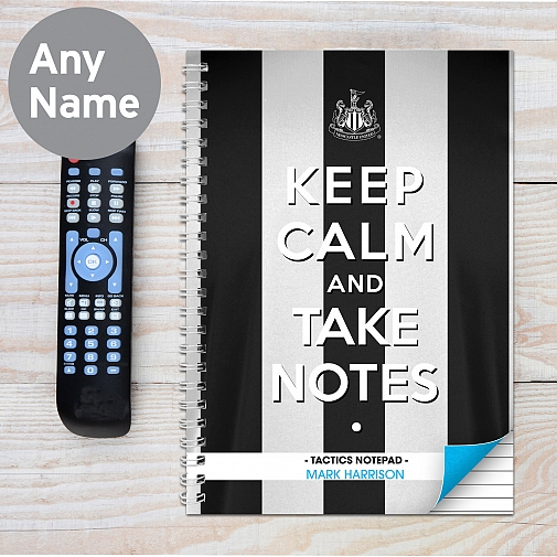 Personalised Newcastle United Keep Calm A4 Notebook