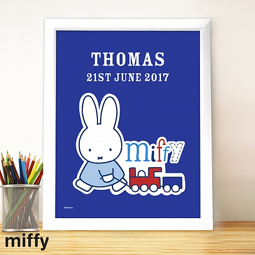 Personalised Miffy Train Large Name Frame