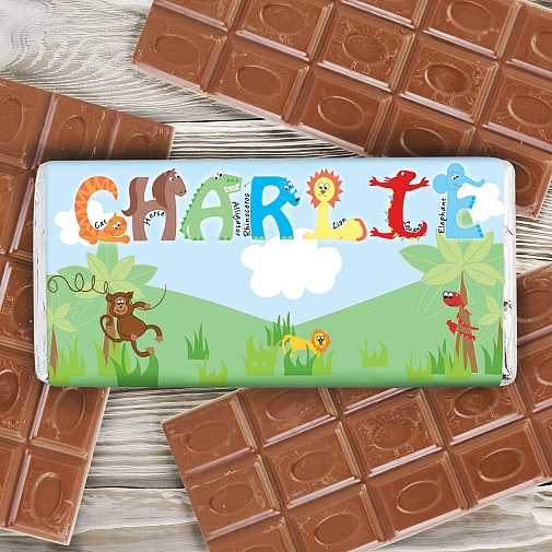 Personalised Animal Milk Chocolates Bar