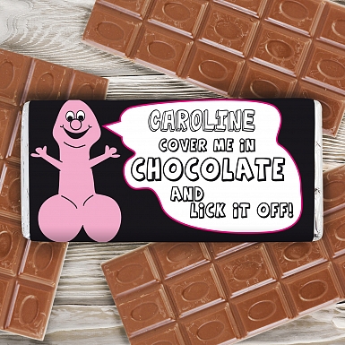 Personalised Willy Milk Chocolates Bar