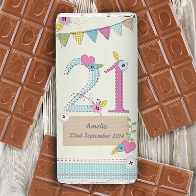 Personalised Birthday Craft Milk Chocolates Bar