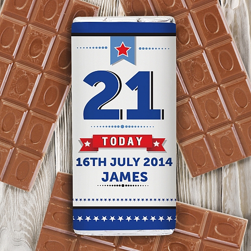 Personalised Birthday Star Milk Chocolates Bar