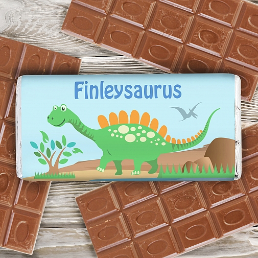 Personalised Dinosaur Milk Chocolates Bar