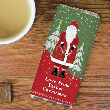 Personalised Father Christmas Milk Chocolates Bar