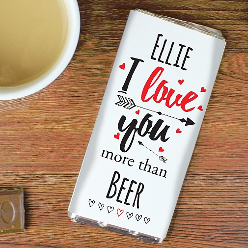 Personalised I Love You More Than... Chocolates Bar