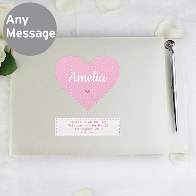 Personalised Stitch & Dot Girls Guest Book & Pen