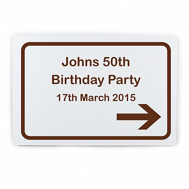 Personalised Brown Road Right Arrow Sign