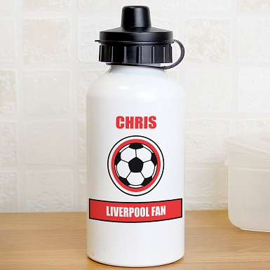 Personalised Red Football Fan Drinks Bottle