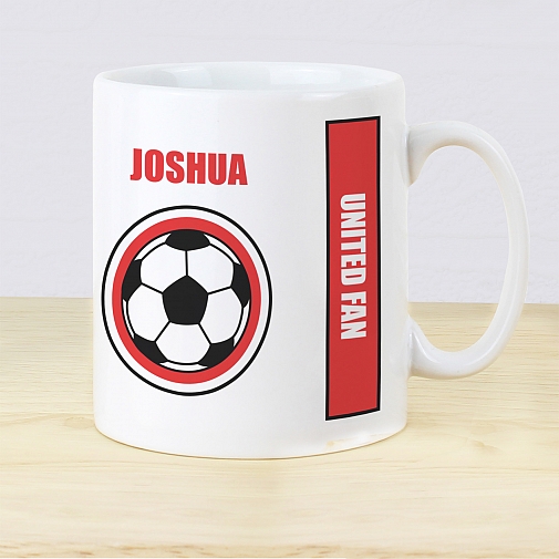 Personalised Red Football Fan Mug