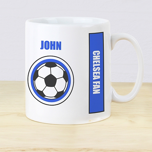 Personalised Dark Blue Football Fan Mug