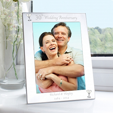 Personalised Silver 5x7 30th Wedding Anniversary Photo Frame