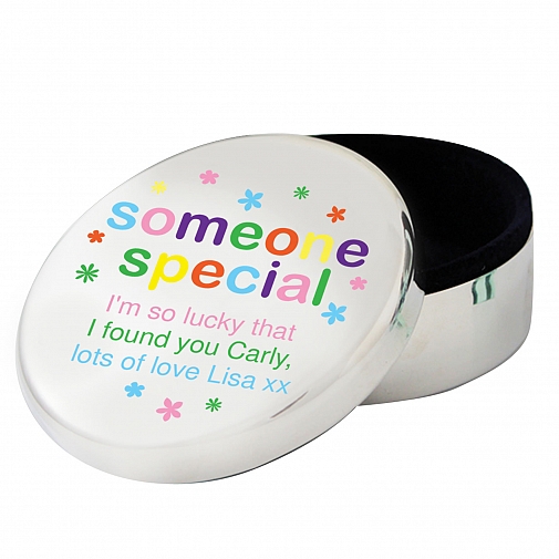 Personalised Someone Special Round Trinket Box