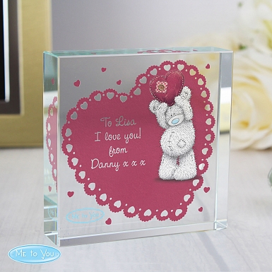 Personalised Me To You Heart Large Crystal Token UK [United Kingdom]