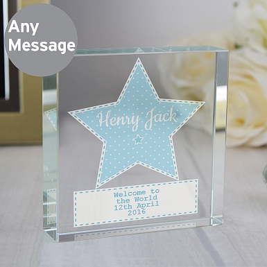 Personalised Stitch & Dot Boys Large Crystal Token