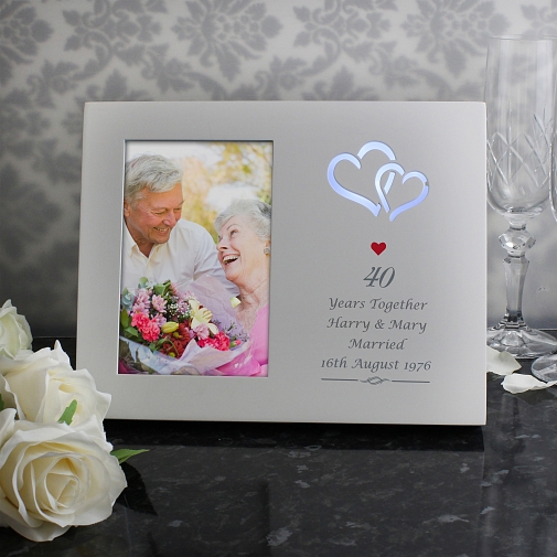Personalised Red Hearts 6x4 Light Up Frame