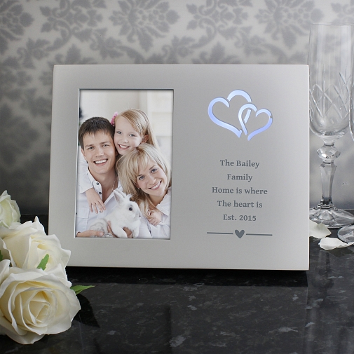 Personalised Hearts Any Message 6x4 Light Up Frame