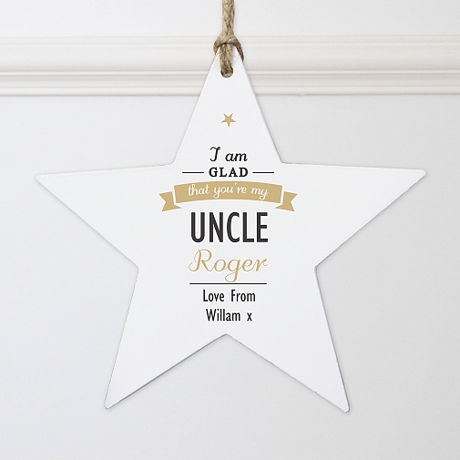 Personalised I Am Glad... Wooden Star Decoration