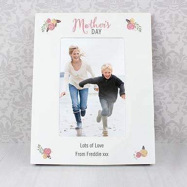 Personalised Floral Bouquet Mother's Day 6x4 Photo Frame