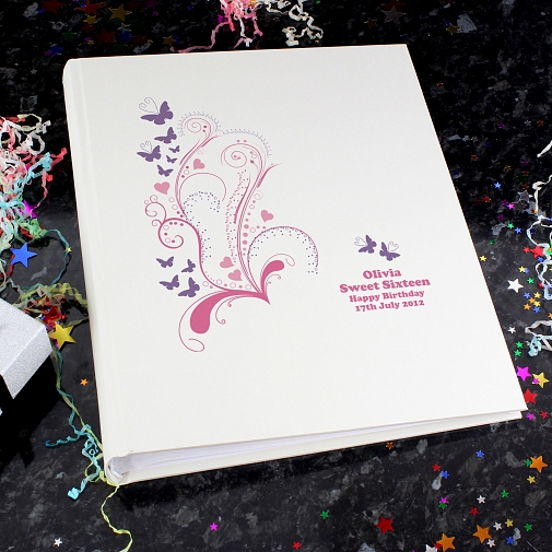 Personalised Pink Butterfly Swirl Traditional Album