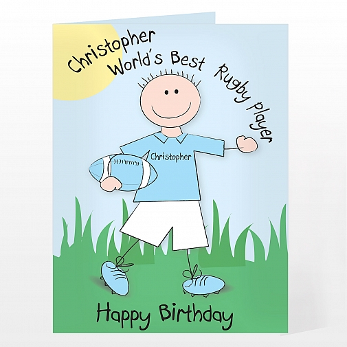 Personalised Worlds Best Rugby Player Card