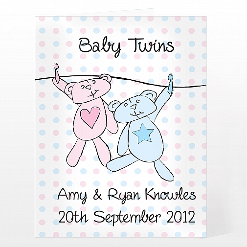 Personalised Mixed Twins Wash Line Card