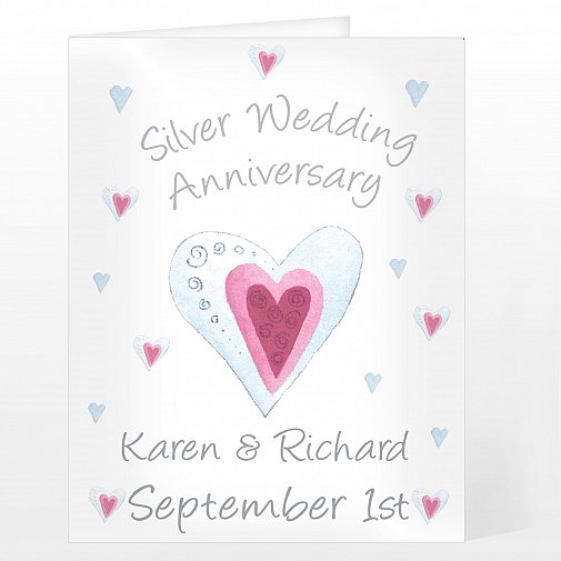 Personalised Silver Anniversary Card