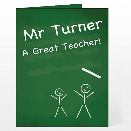 Personalised Teacher Pet Chalk Board Card