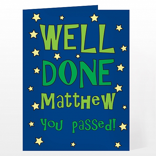 Personalised Well Done Green Star Card