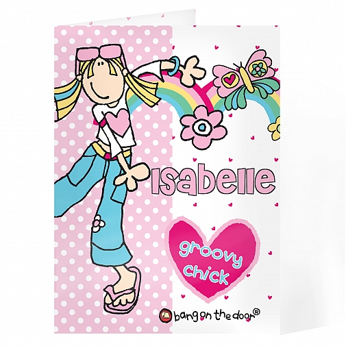 Personalised Bang on  the Door Groovy chick Card