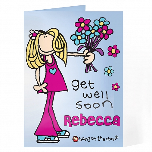 Personalised Bang on the Door Get Well Soon Card