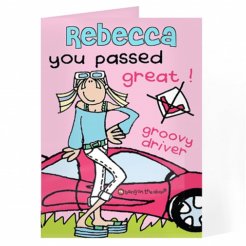 Personalised Bang on the Door Female Driving Test Card