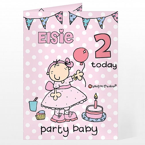 Personalised Bang on the Door Party Baby Age Card