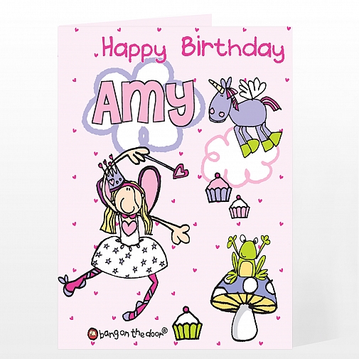 Personalised Bang On The Door Fairy Card