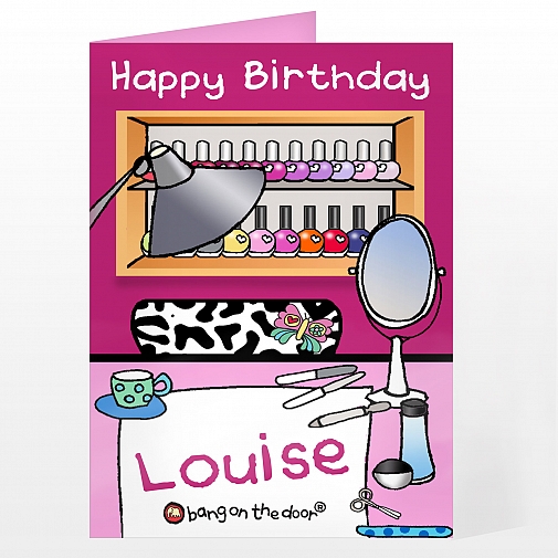Personalised Bang On The Door Beauty Parlour Card