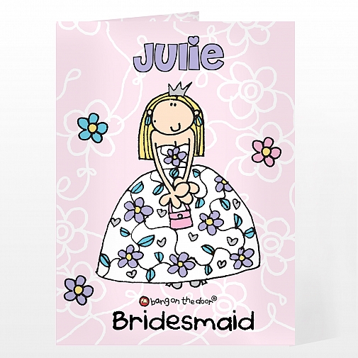 Personalised Bang On The Door Wedding Girl Card