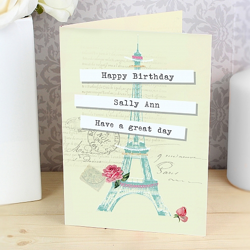 Personalised Vintage Pastel Travel Card delivery to UK [United Kingdom]