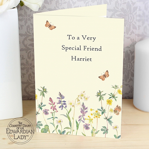 Personalised Country Diary Wild Flowers Card
