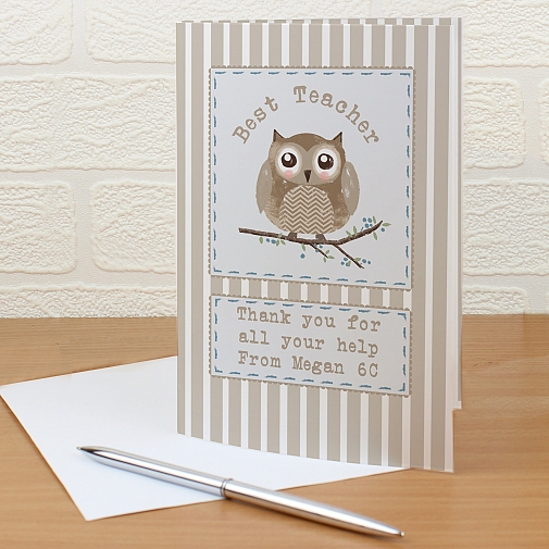 Personalised Woodland Owl Card