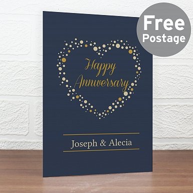 Personalised Gold Confetti Heart Card