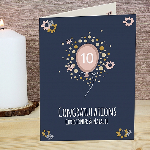 Personalised Rose Gold Balloon Card