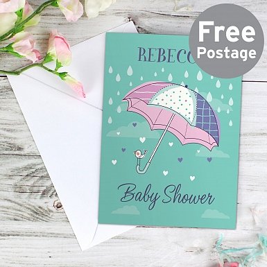 Personalised Baby Shower Umbrella Card